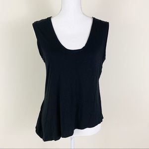 BCBGMAXAZRIA Asymmetric Sleeveless Scoop Neck Top